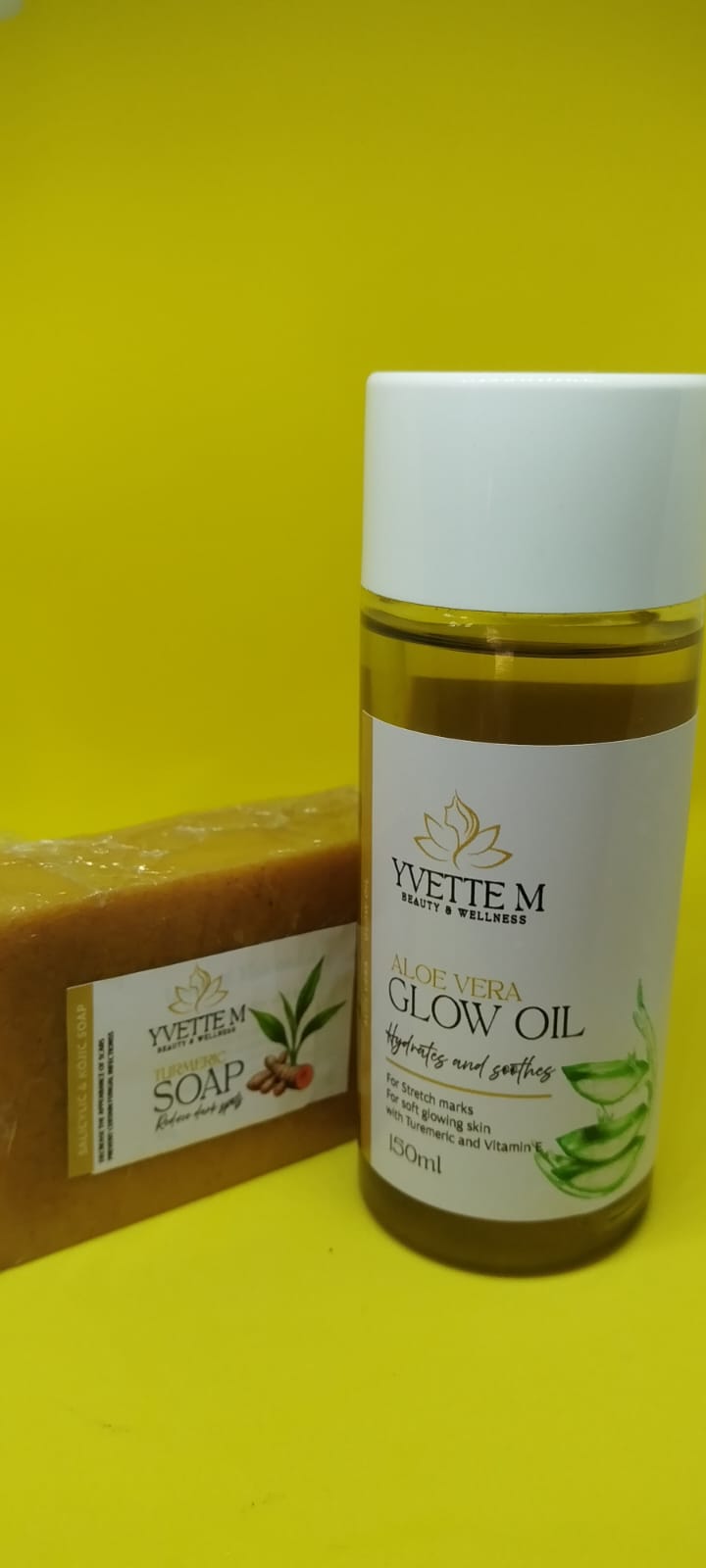 Tumeric soap and Aloe Vera oil